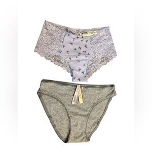 Victoria’s Secret Panties/Lingerie Set of 2- Gray and light blue NWT